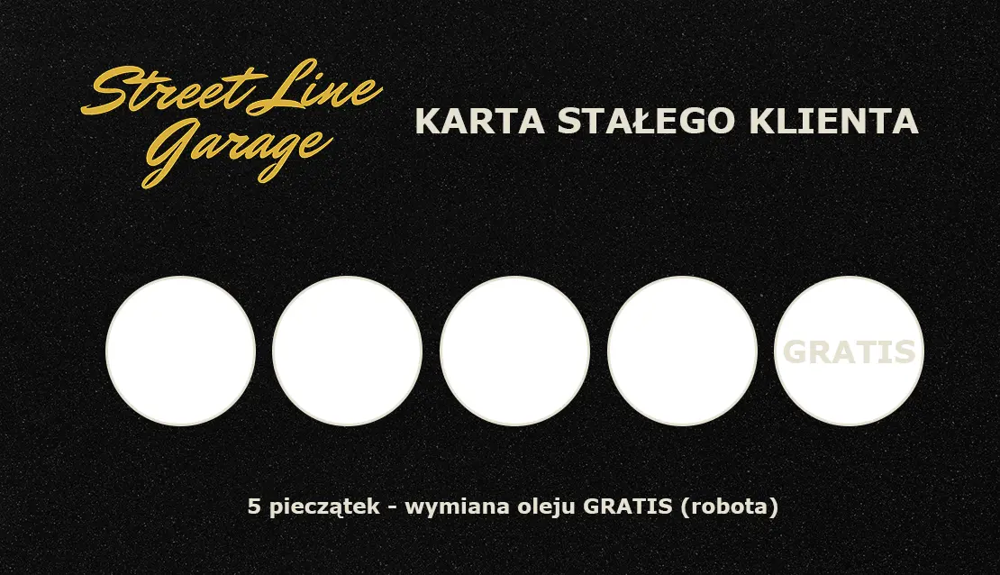 Projekt karty stałego klienta z miejscem na pieczątki